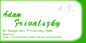 adam frivalszky business card