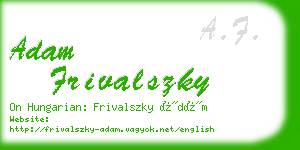 adam frivalszky business card